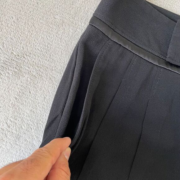 Helmut Lang Pleated Trouser Pants Women 2 Black Rayon Viscose Blend Relaxed Fit - Picture 2 of 14